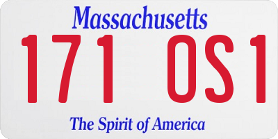MA license plate 171OS1