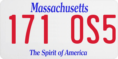 MA license plate 171OS5