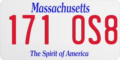 MA license plate 171OS8
