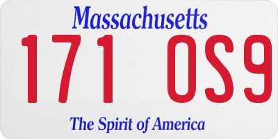 MA license plate 171OS9