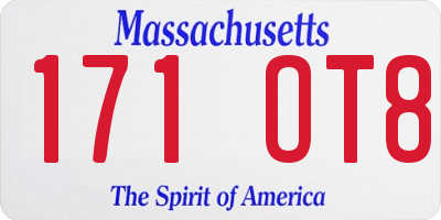 MA license plate 171OT8