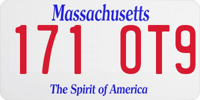 MA license plate 171OT9