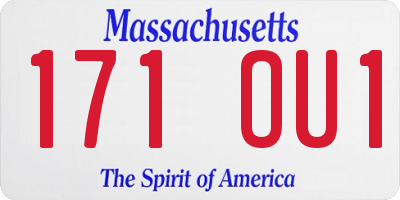 MA license plate 171OU1