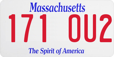 MA license plate 171OU2