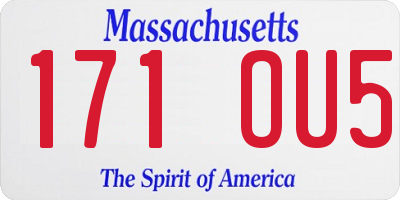 MA license plate 171OU5