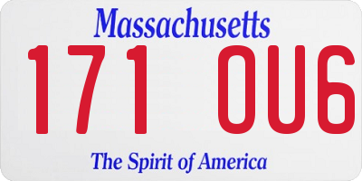 MA license plate 171OU6