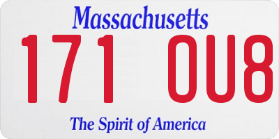 MA license plate 171OU8