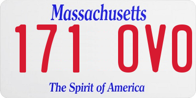 MA license plate 171OV0