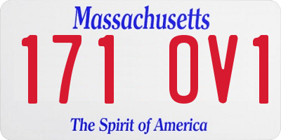 MA license plate 171OV1
