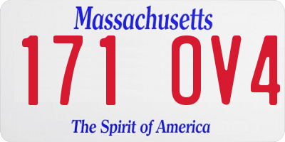 MA license plate 171OV4