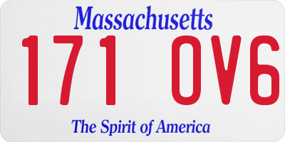 MA license plate 171OV6