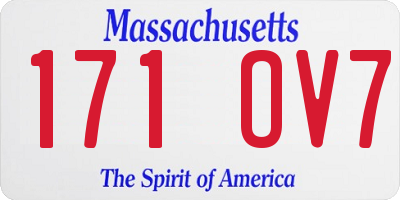 MA license plate 171OV7
