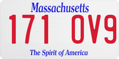 MA license plate 171OV9