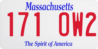 MA license plate 171OW2