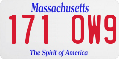 MA license plate 171OW9