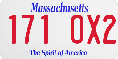 MA license plate 171OX2