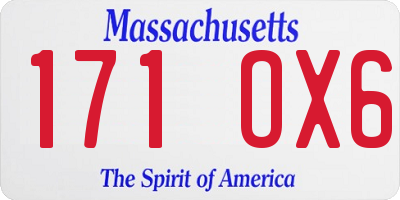 MA license plate 171OX6