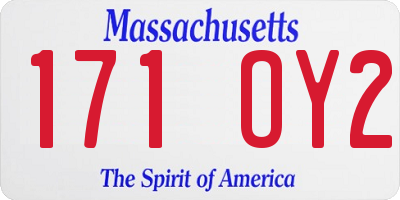 MA license plate 171OY2