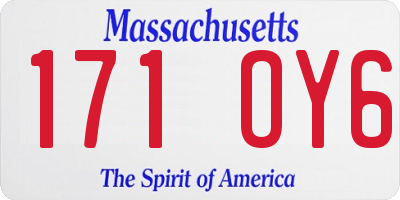 MA license plate 171OY6