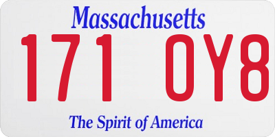MA license plate 171OY8