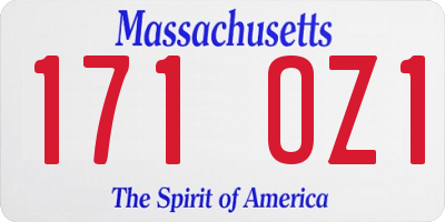 MA license plate 171OZ1