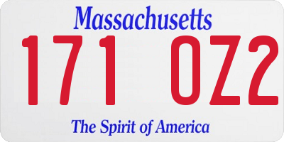 MA license plate 171OZ2