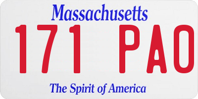 MA license plate 171PA0