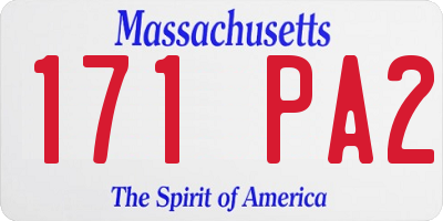 MA license plate 171PA2
