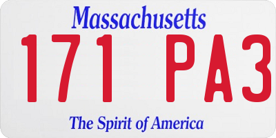 MA license plate 171PA3