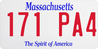 MA license plate 171PA4