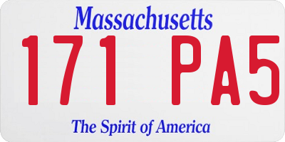 MA license plate 171PA5
