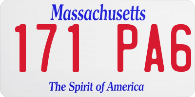 MA license plate 171PA6