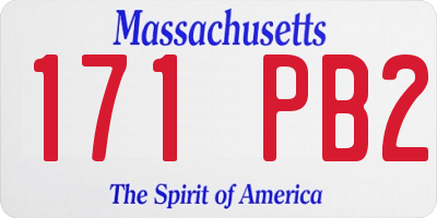 MA license plate 171PB2