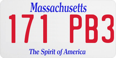 MA license plate 171PB3