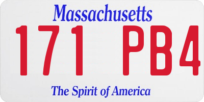 MA license plate 171PB4