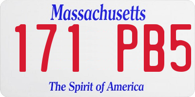 MA license plate 171PB5