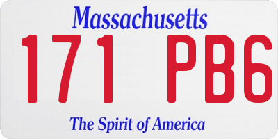 MA license plate 171PB6