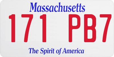 MA license plate 171PB7