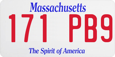MA license plate 171PB9