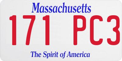 MA license plate 171PC3