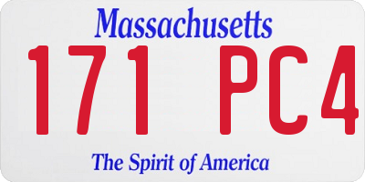 MA license plate 171PC4