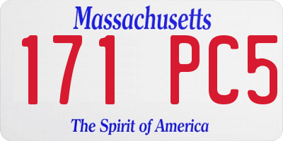 MA license plate 171PC5