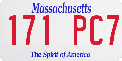 MA license plate 171PC7