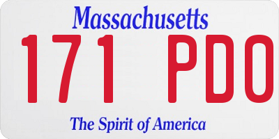 MA license plate 171PD0