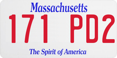 MA license plate 171PD2