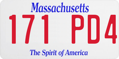 MA license plate 171PD4