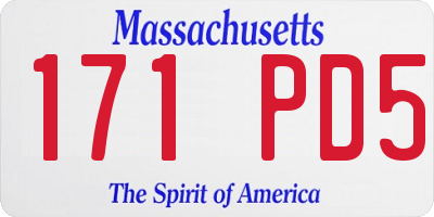 MA license plate 171PD5