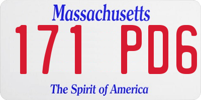 MA license plate 171PD6