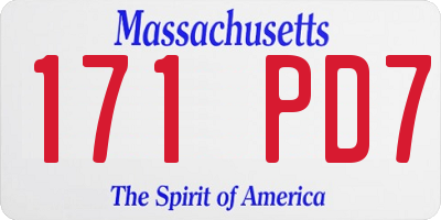 MA license plate 171PD7