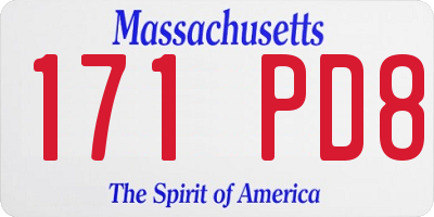 MA license plate 171PD8